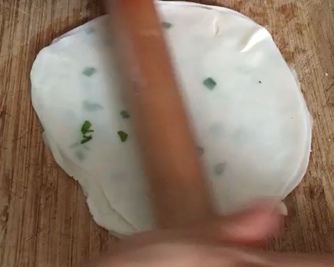 薄皮葱油饼(饺子皮版)的做法 步骤4