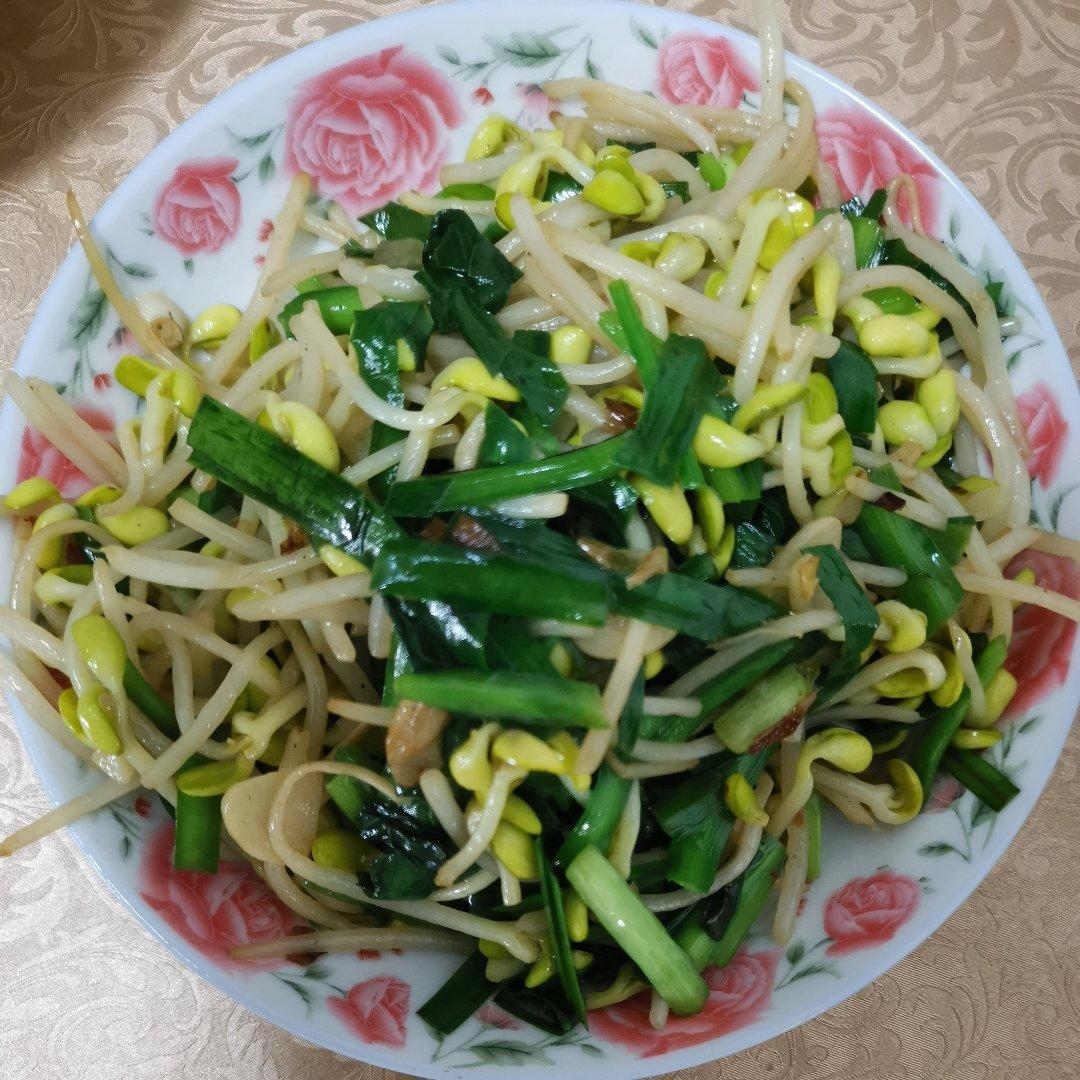 韭菜炒豆芽