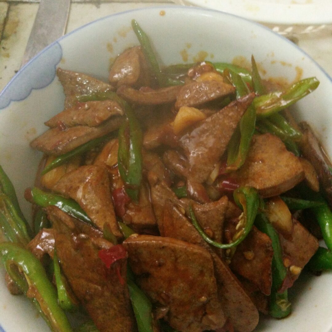 辣椒炒猪肝