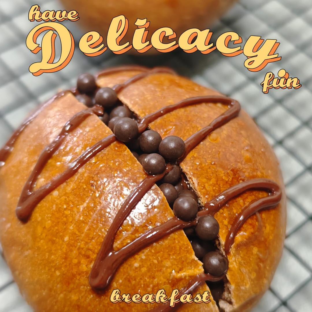 巧克力脆脆珠面包｜巧克力脑袋狂喜