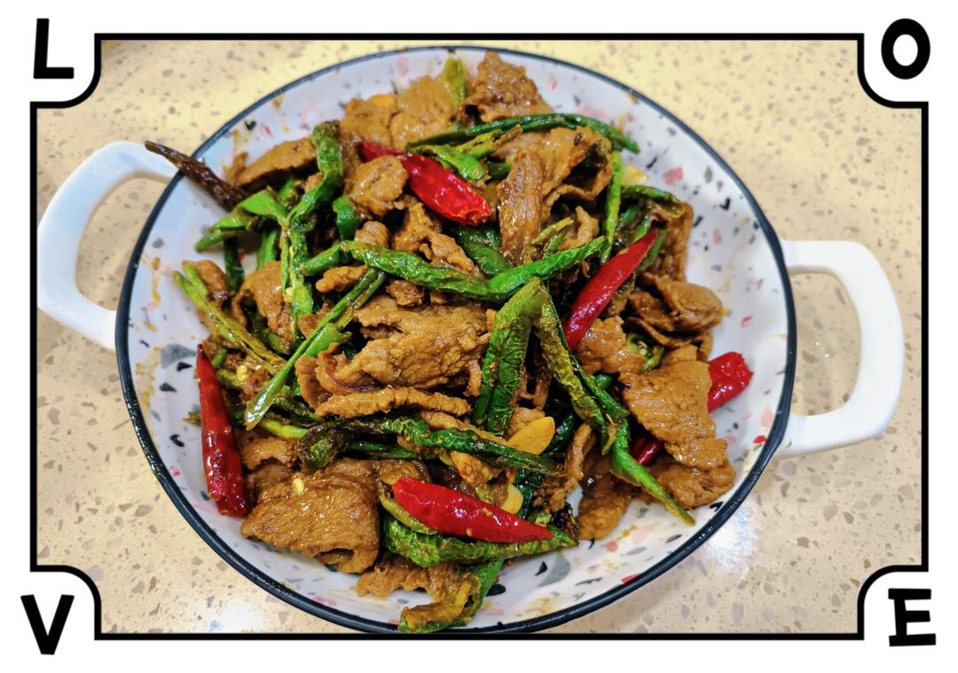 韩式干辣椒炒牛肉