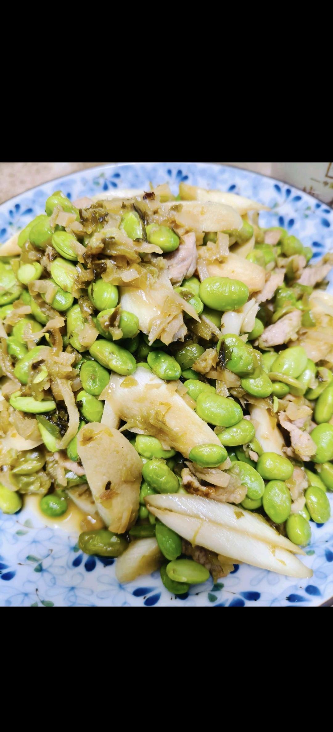 雪菜茭白炒毛豆