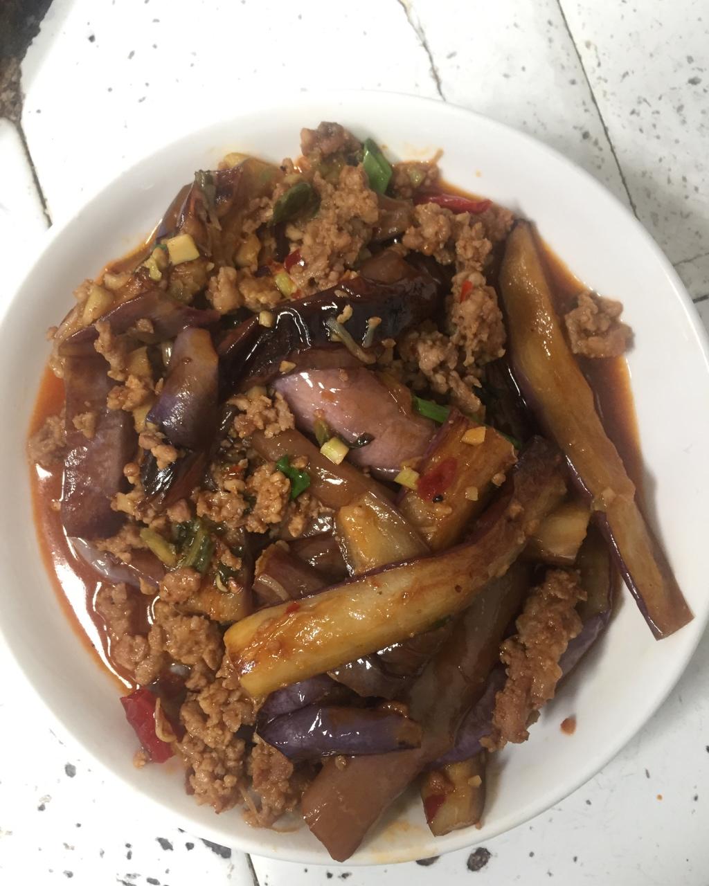 红烧肉沫茄子