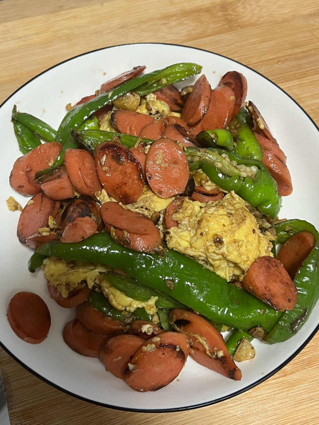 青椒火腿炒鸡蛋