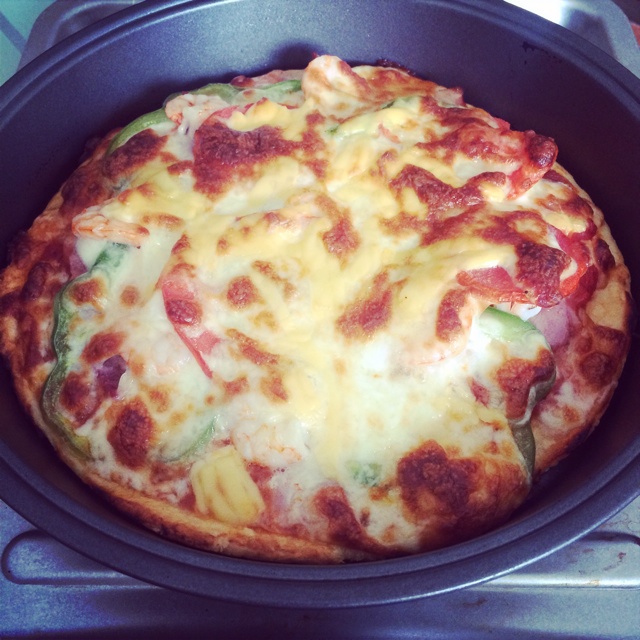 厚底鲜虾培根披萨