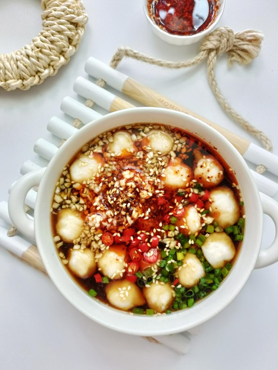 低脂！捞汁鸡肉丸！