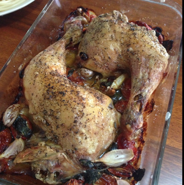 香蒜蕃茄烤鸡腿