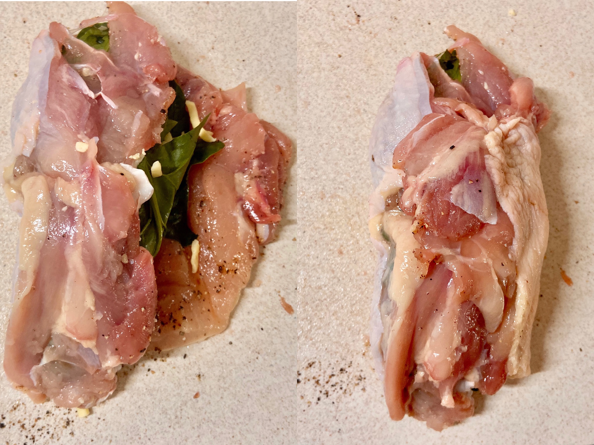 超简单的低碳水高蛋白【菠菜芝士法式香煎鸡腿肉&鸡胸肉】的做法 步骤8