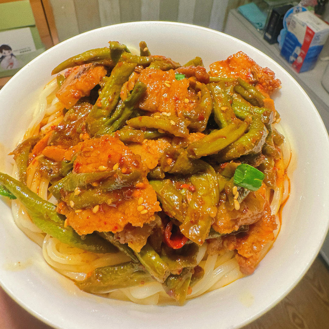 麻辣豆角五花肉面