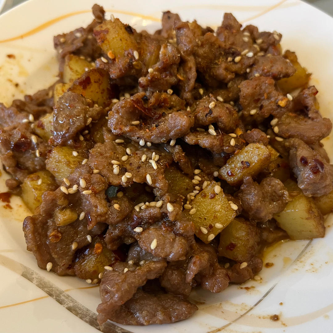 香辣孜然牛肉，我只吃自已做的，连炫三碗米饭