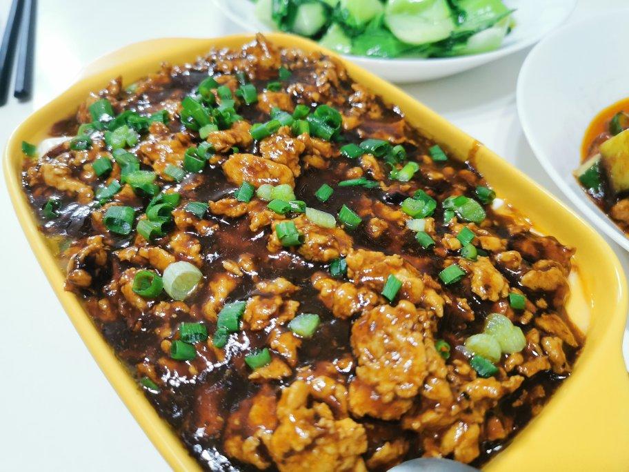 豆腐肉末蒸蛋
