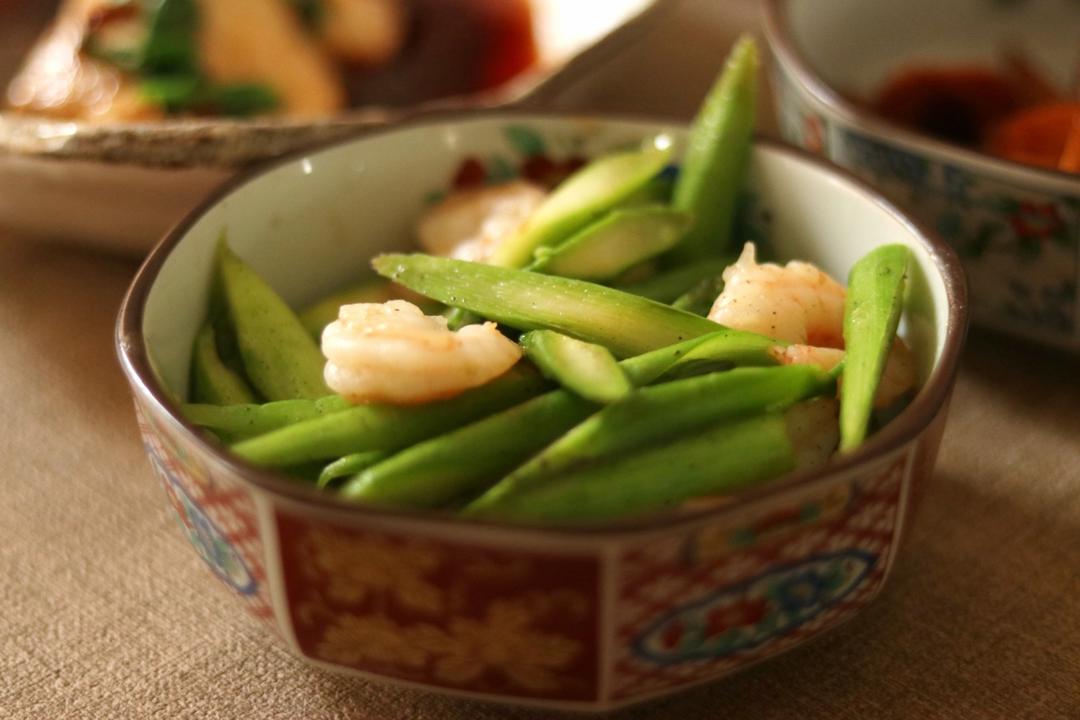 清炒芦笋虾仁