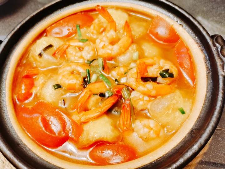 鲜虾豆腐煲