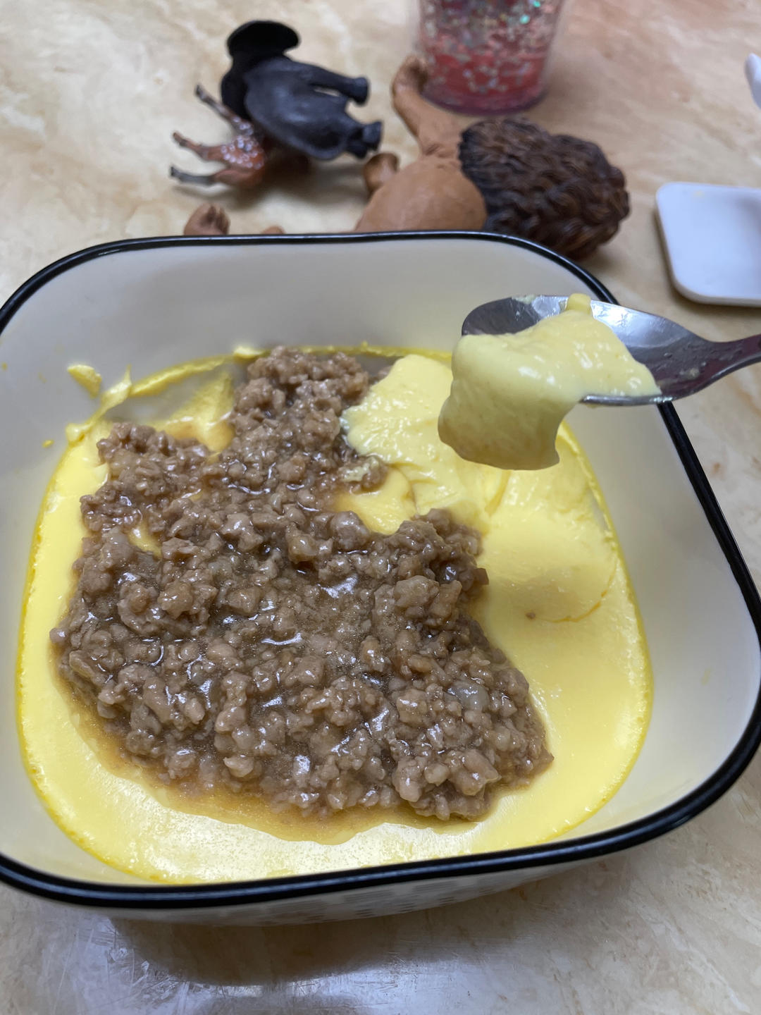 巨嫩滑肉末蒸蛋 大人小孩都爱吃