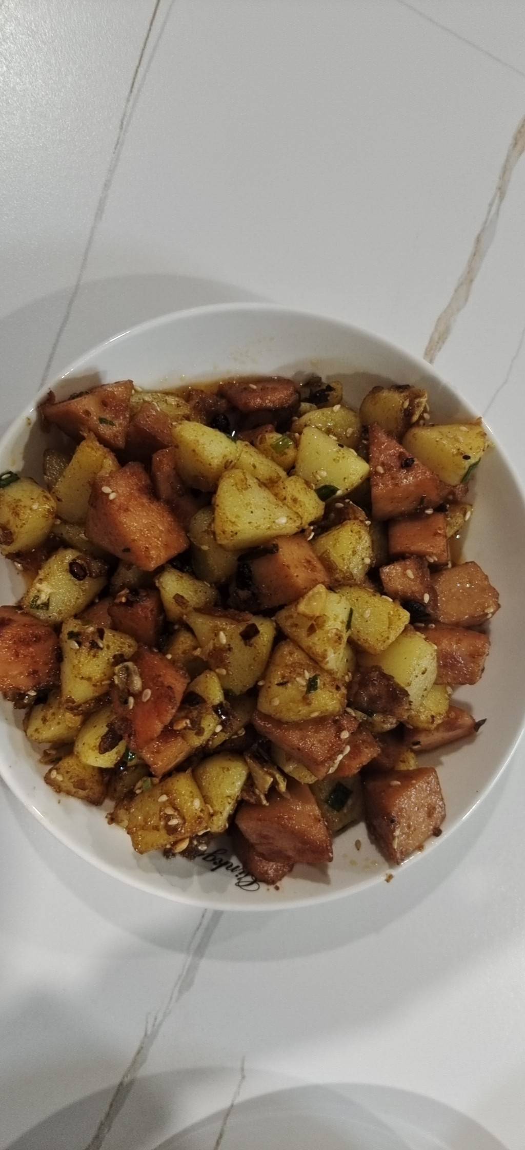孜然土豆午餐肉