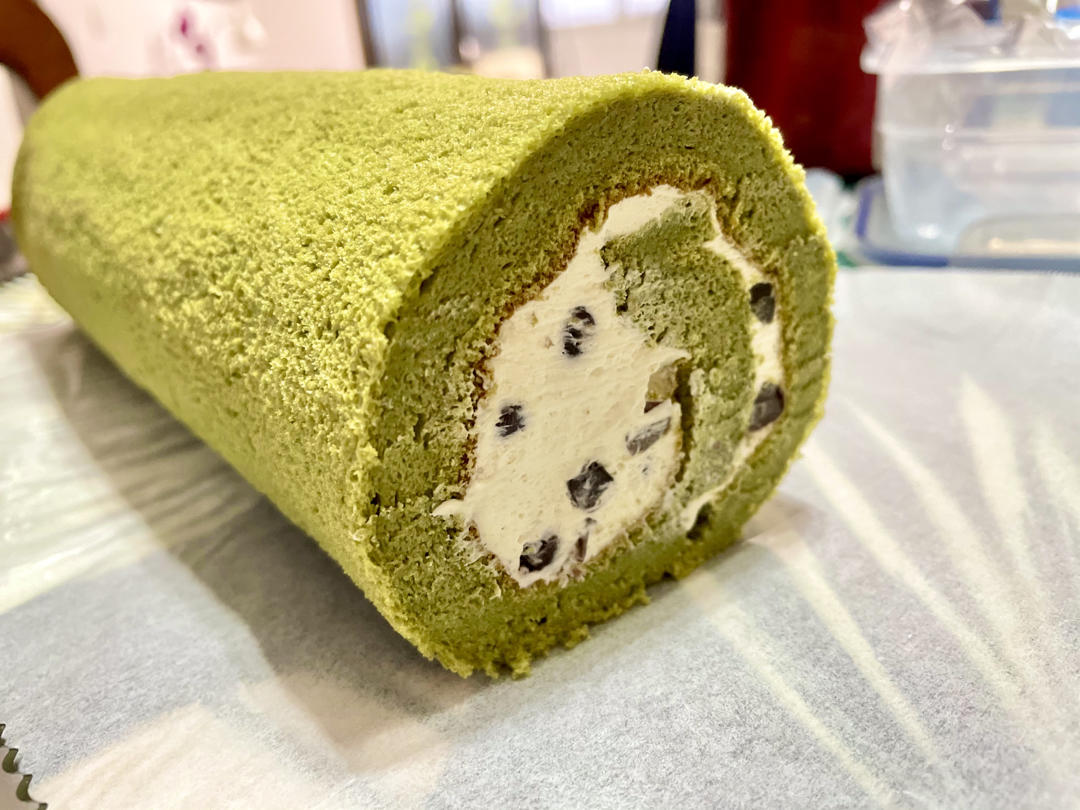 完美抹茶蜜豆蛋糕卷
