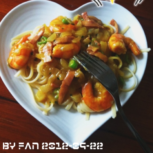 白酒鲜虾意大利面
