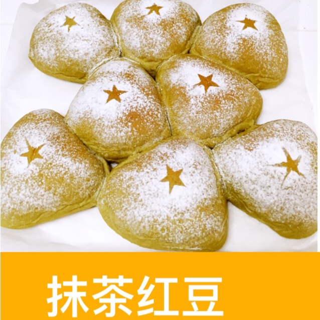 抹茶红豆软面包