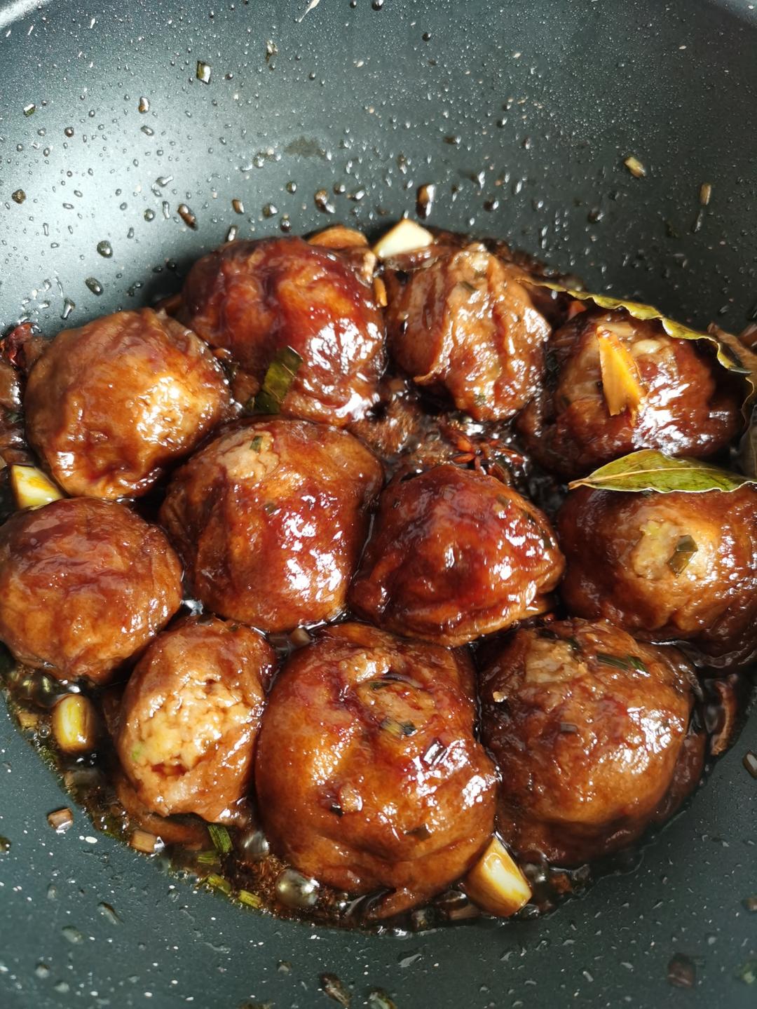 红烧油面筋塞肉