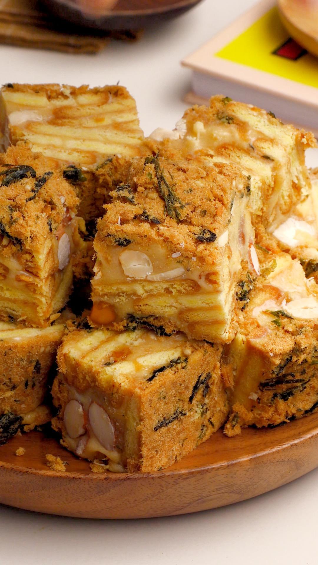 肉松咸蛋黄雪花酥的做法