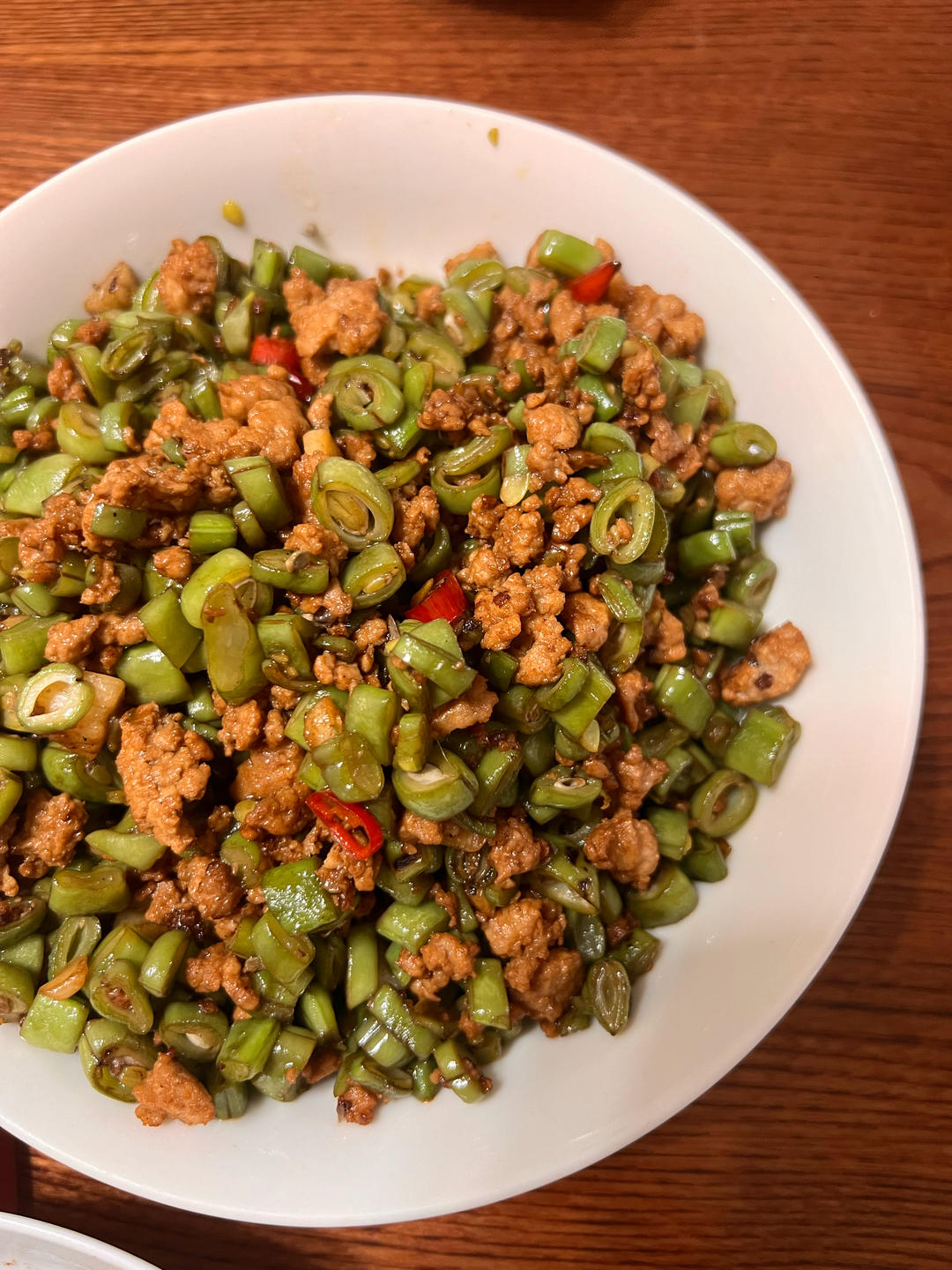 肉沫豆角下饭菜