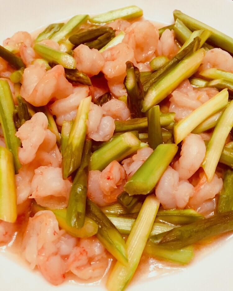 清炒芦笋虾仁