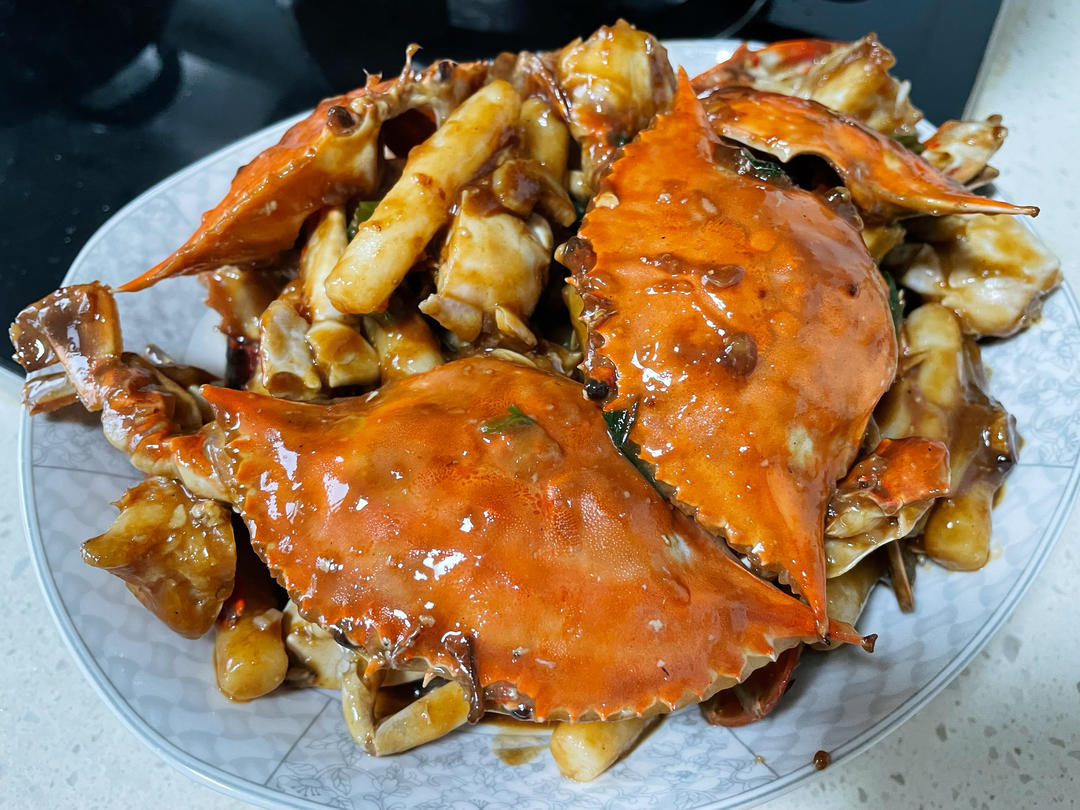 梭子蟹炒年糕～标准的江浙菜