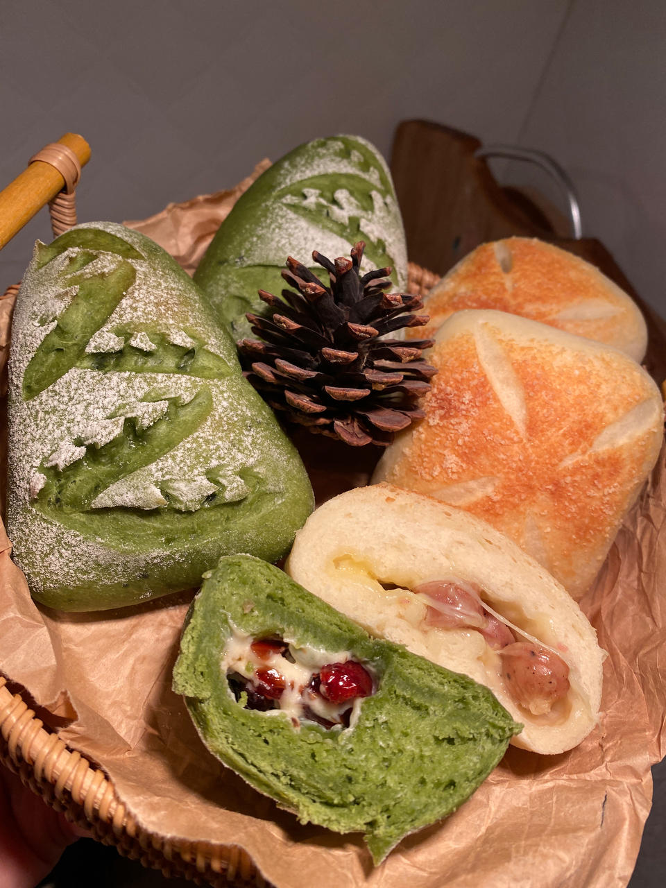 抹茶红豆软欧｜圣诞限定