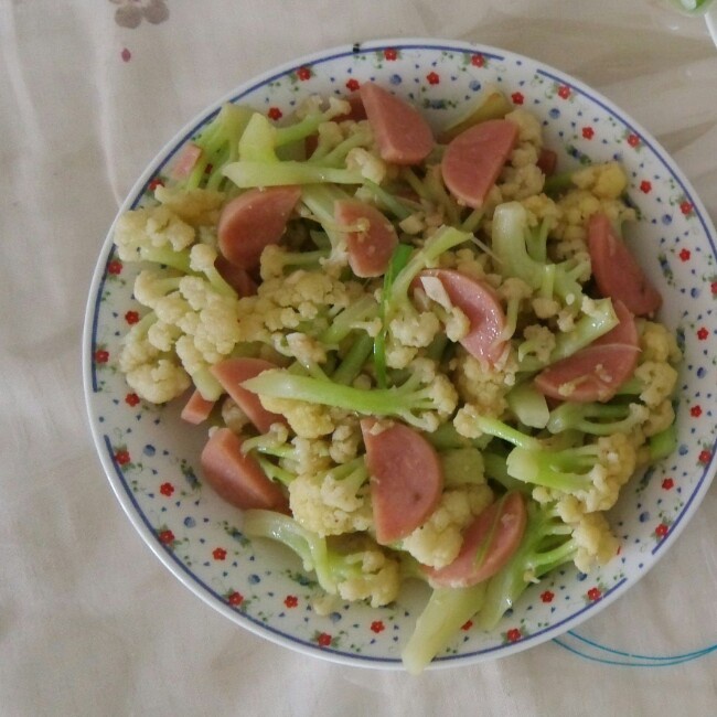 火腿炒花菜