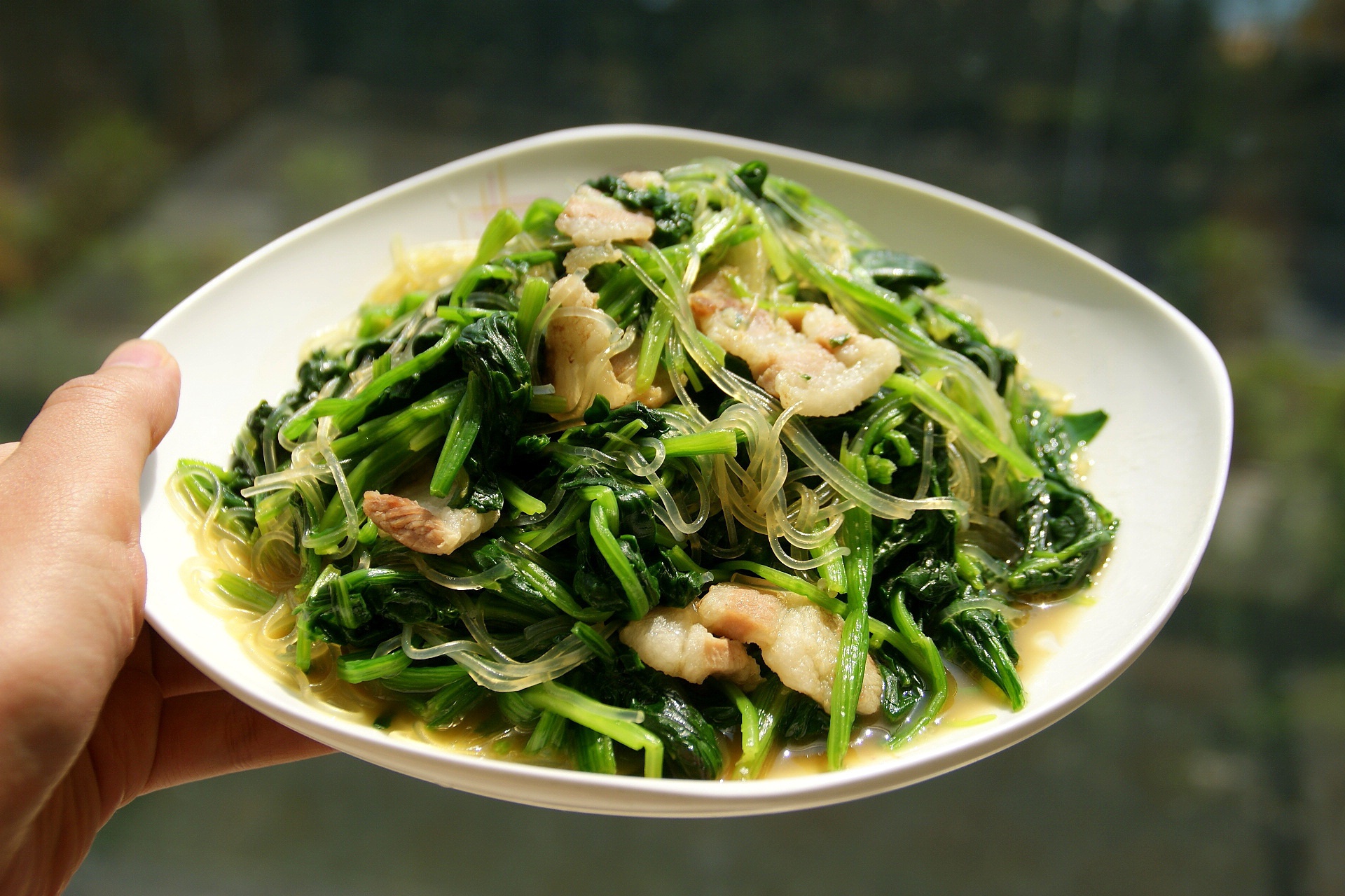 肉丝炒菠菜