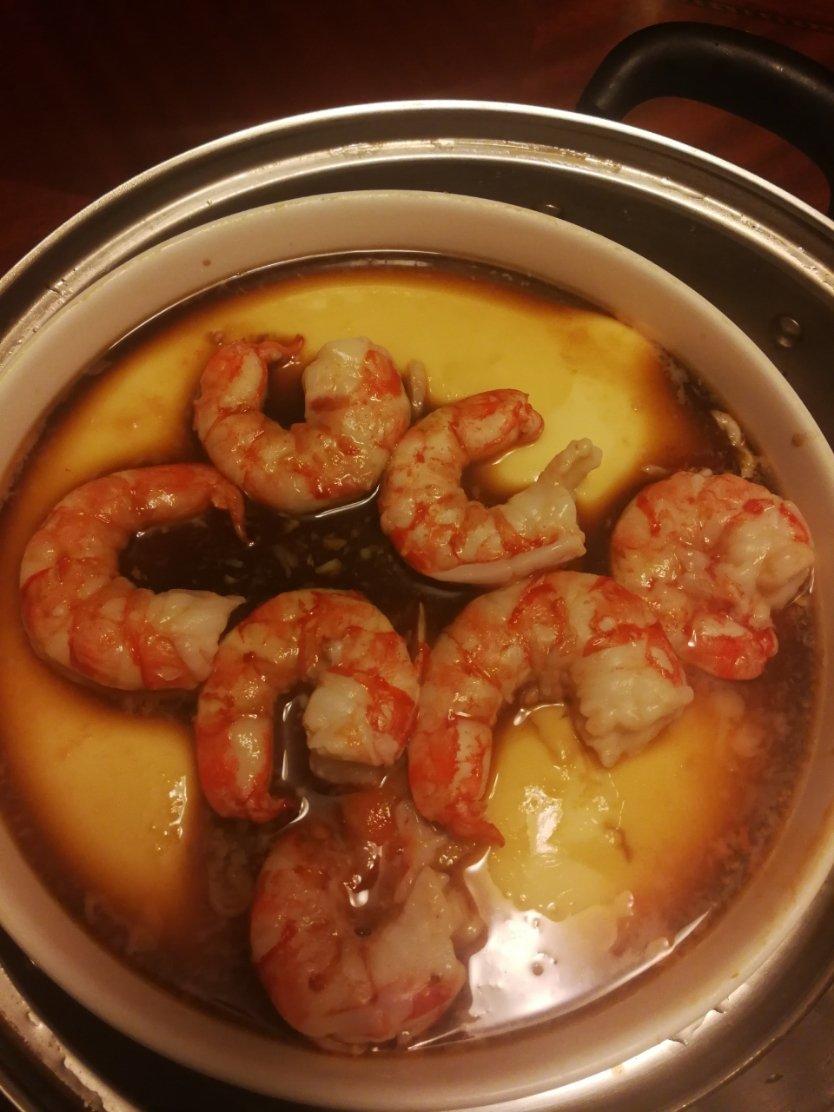 虾仁鸡蛋蒸豆腐
