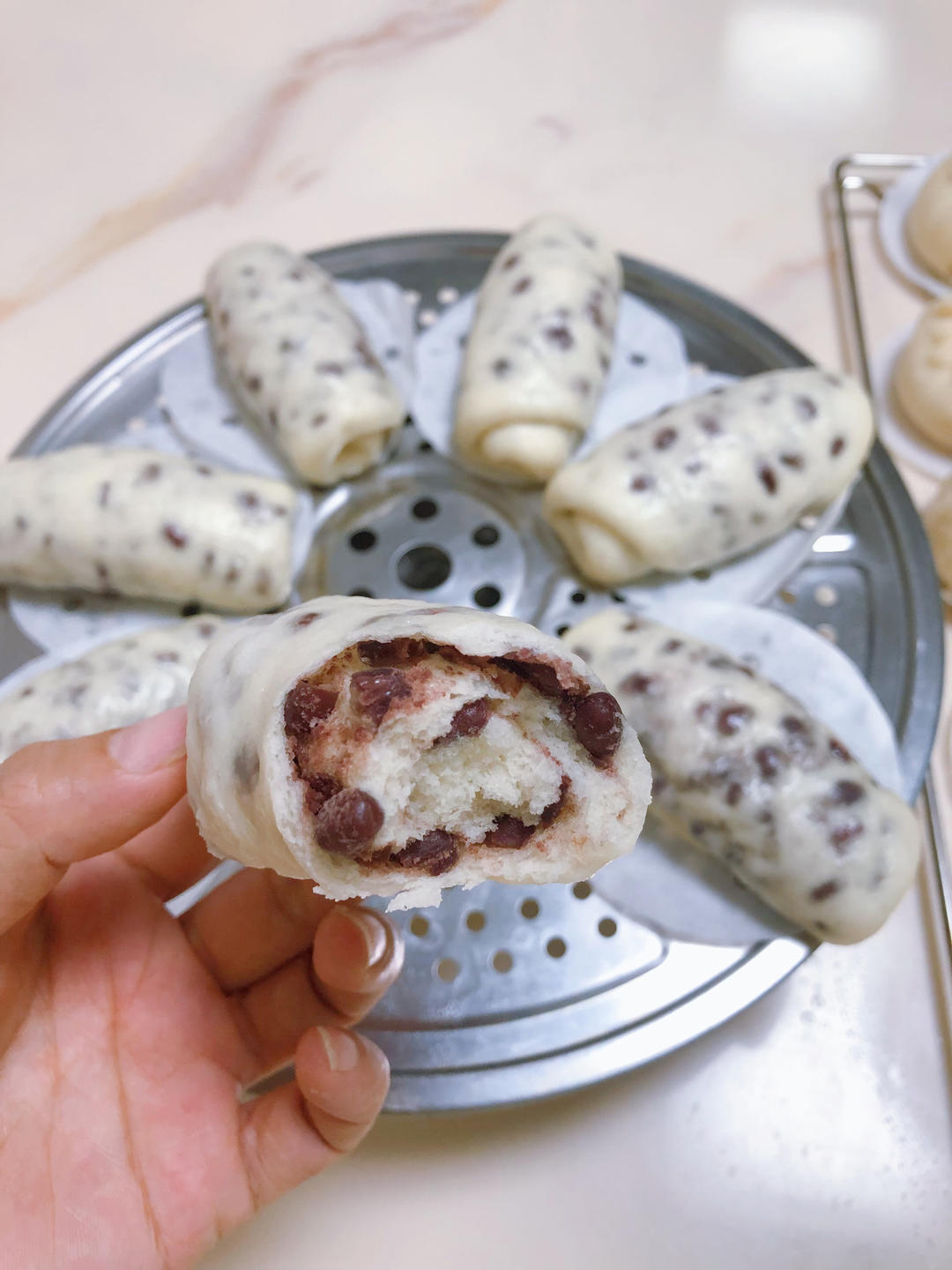 奶香红豆馒头卷（一次性发酵）