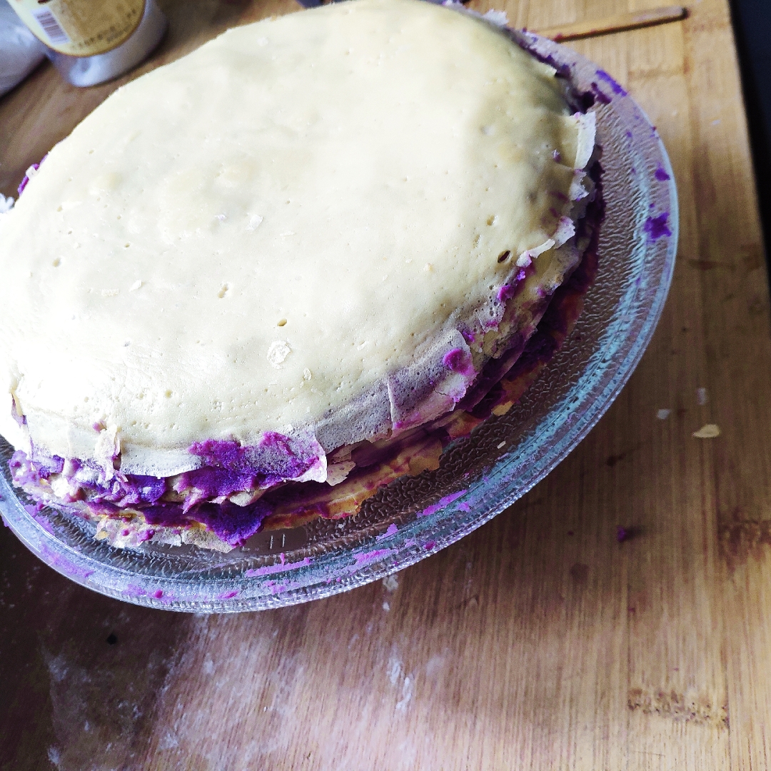 低脂低卡无油无糖千层紫薯蛋糕的做法 步骤7