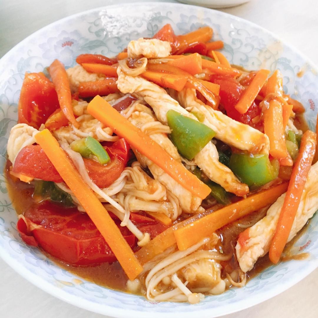 西红柿鸡胸金针菇