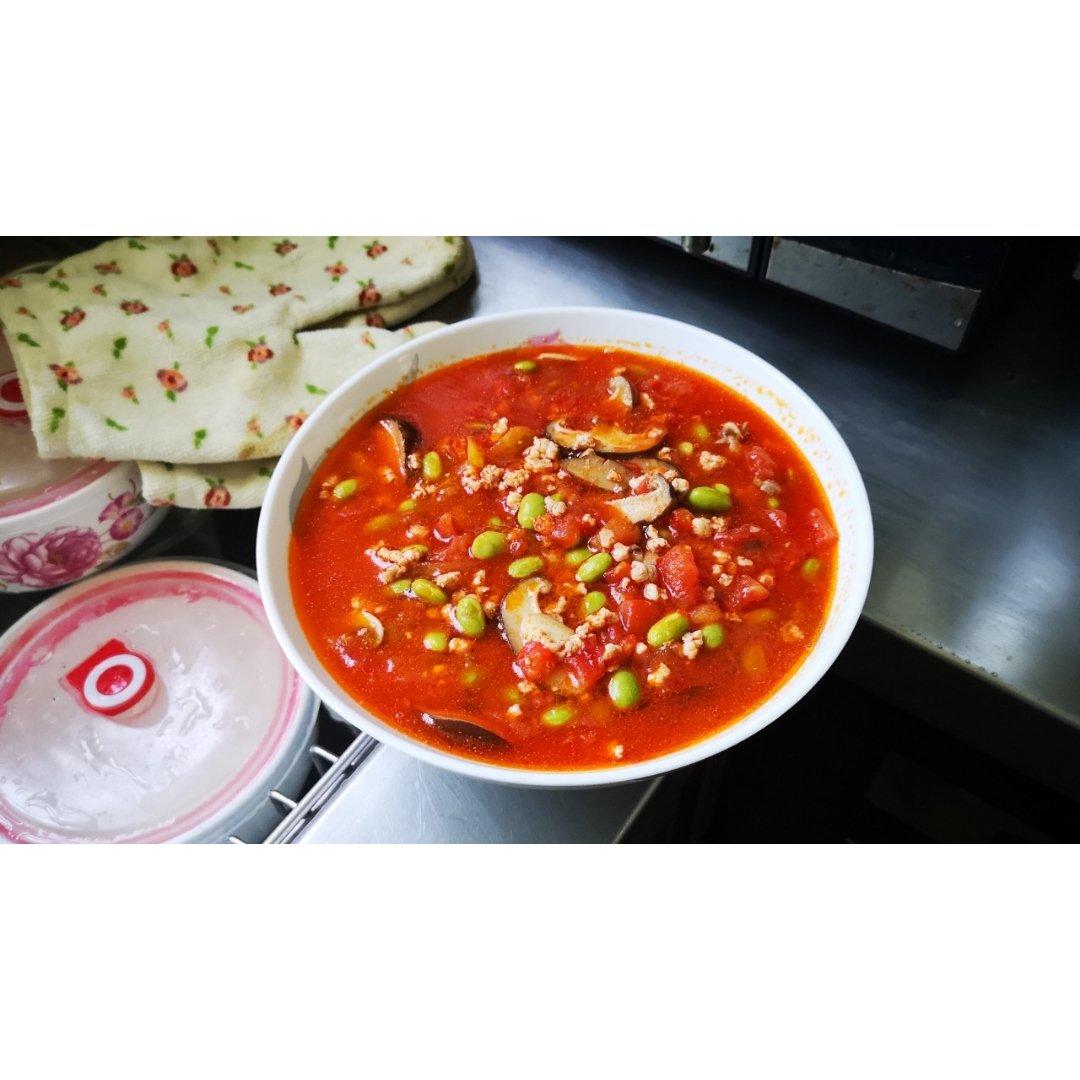 肉末番茄烧毛豆