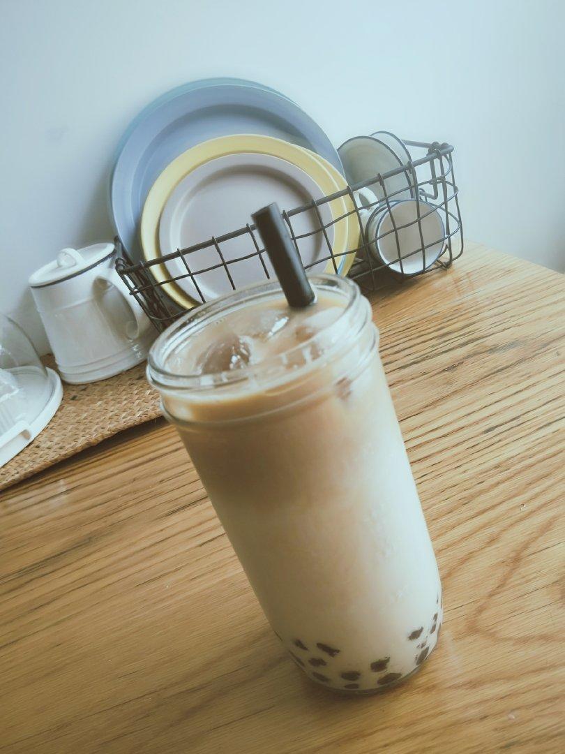 黑糖珍珠鲜奶-在家喝鹿角巷