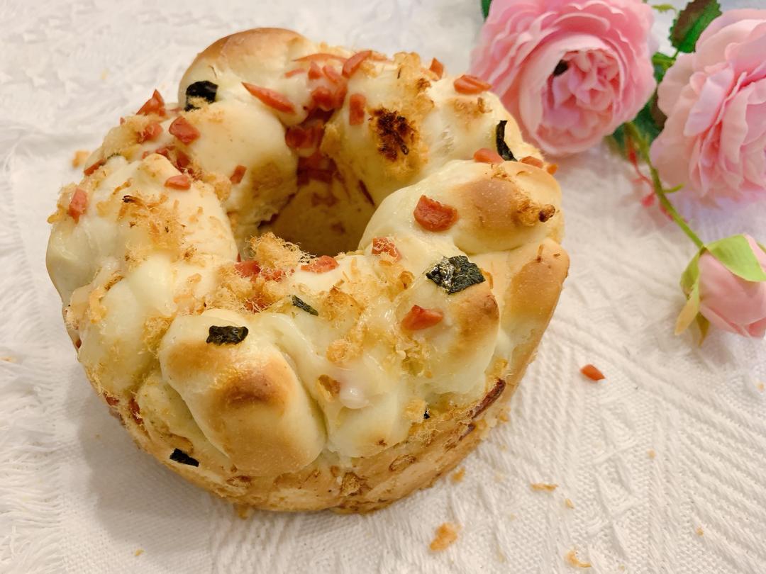 ‼️咸口火腿肠肉松面包㊙️一次性发酵的做法