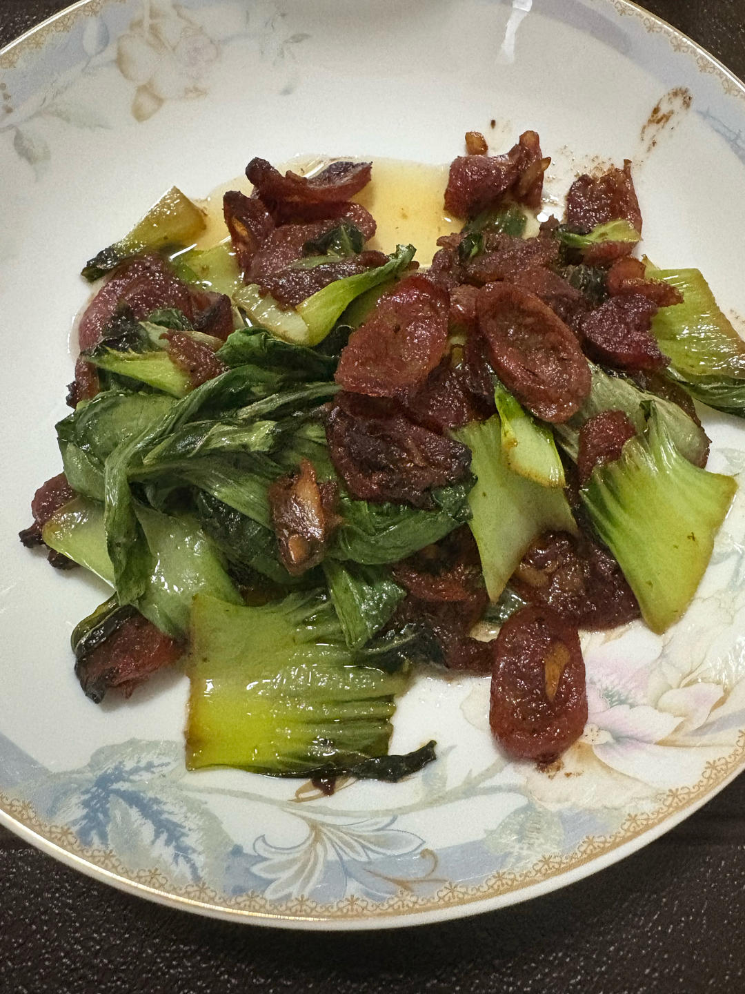油菜炒腊肠