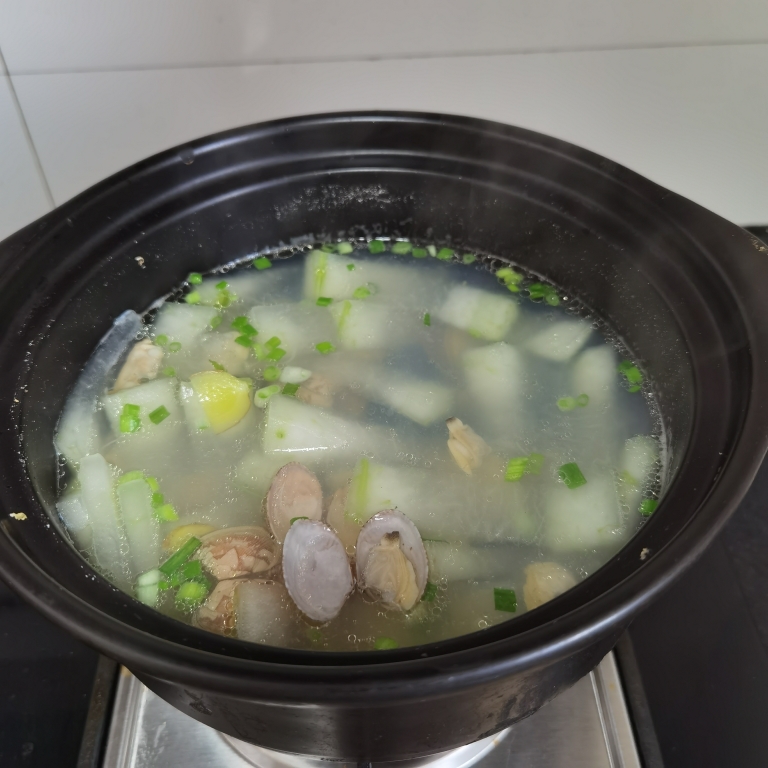 夏日清热祛湿 冬瓜花蛤汤的做法