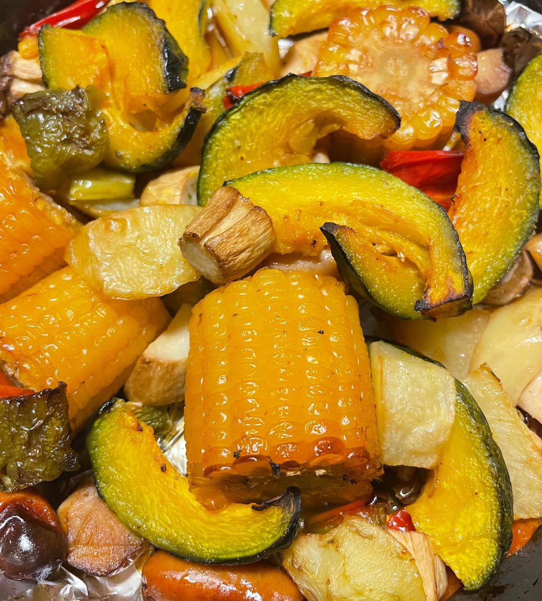 无油低脂烤蔬菜，永远滴神！水煮菜、沙拉吃腻了，来吃这个吧