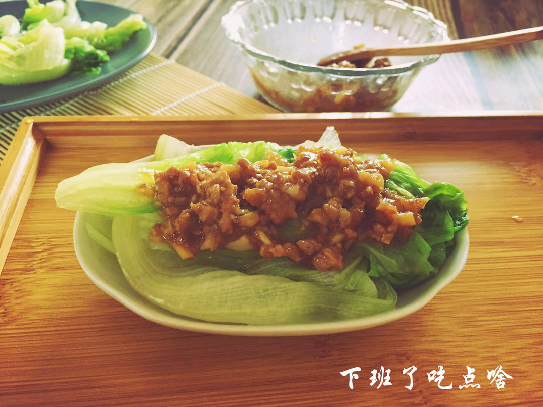 蒜蓉肉沫生菜的做法