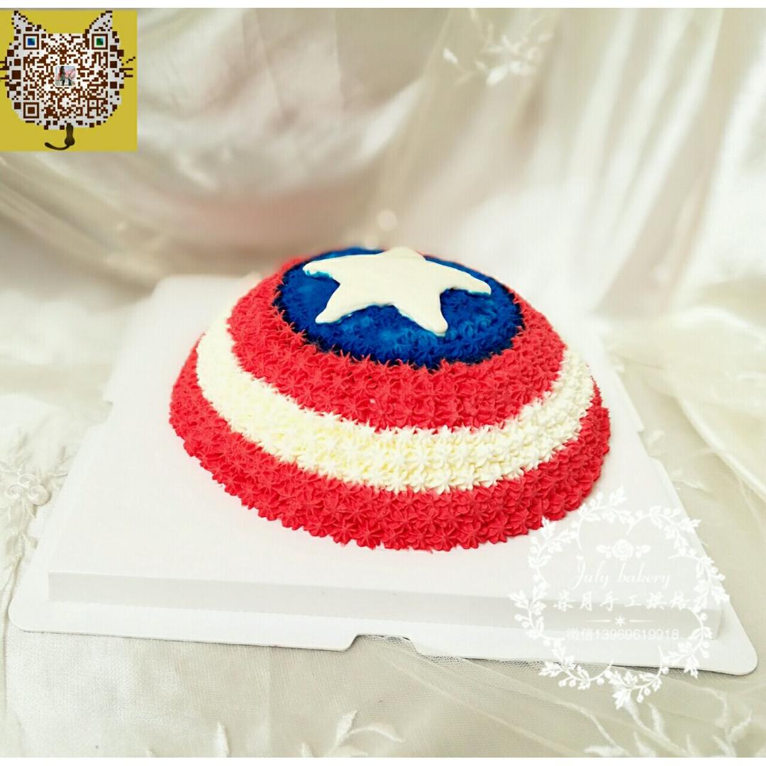 美国队长创意生日蛋糕