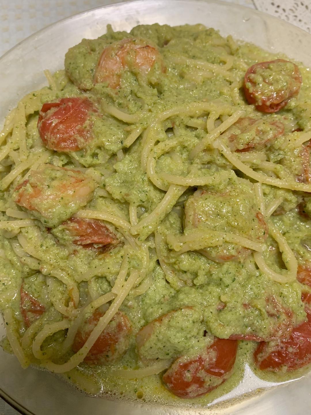 低卡黑虎虾意面的做法