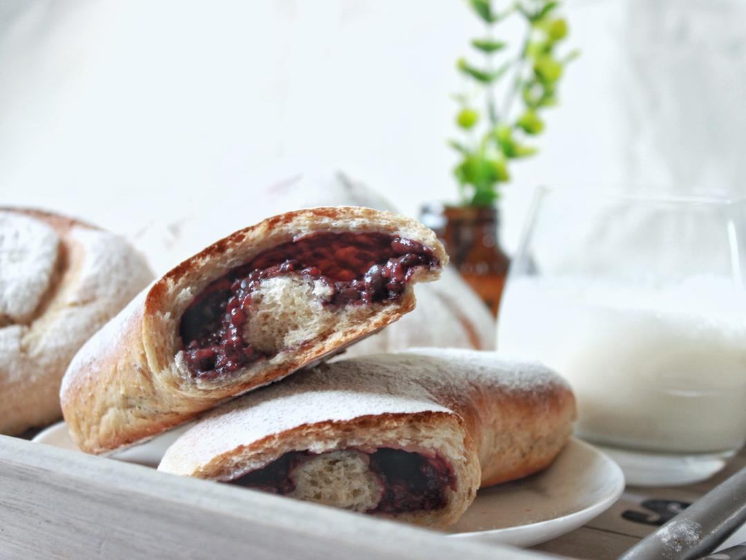 yaowenqian做的「低卡系列」100%全麦紫米欧包