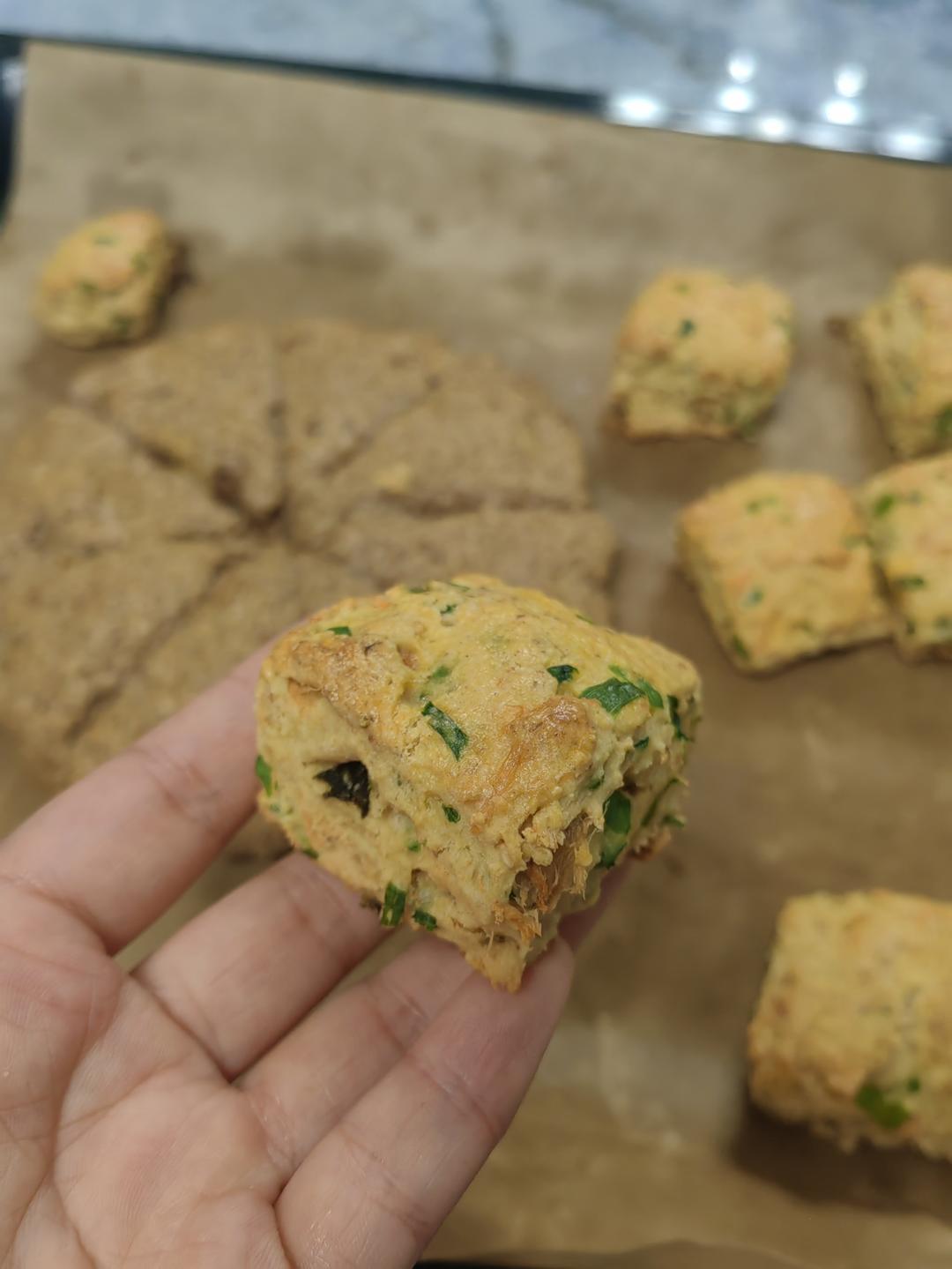 低脂香葱海苔肉松咸司康Y(≧∇≦)Y 无油无糖超快手