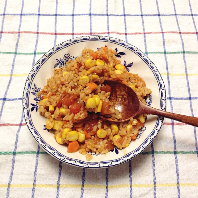 红色系茄汁炒饭