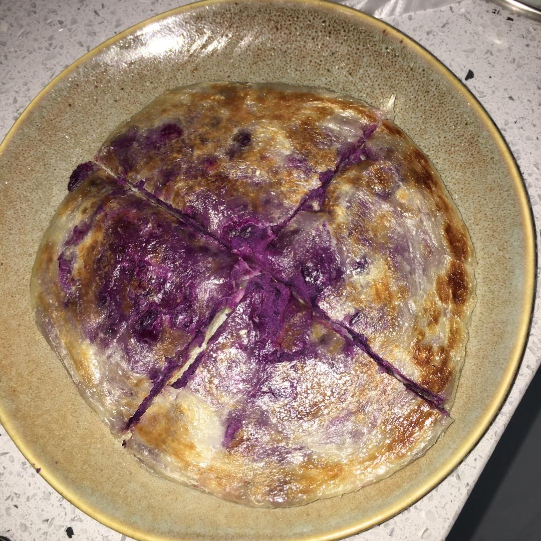 奶香芝士紫薯饼
