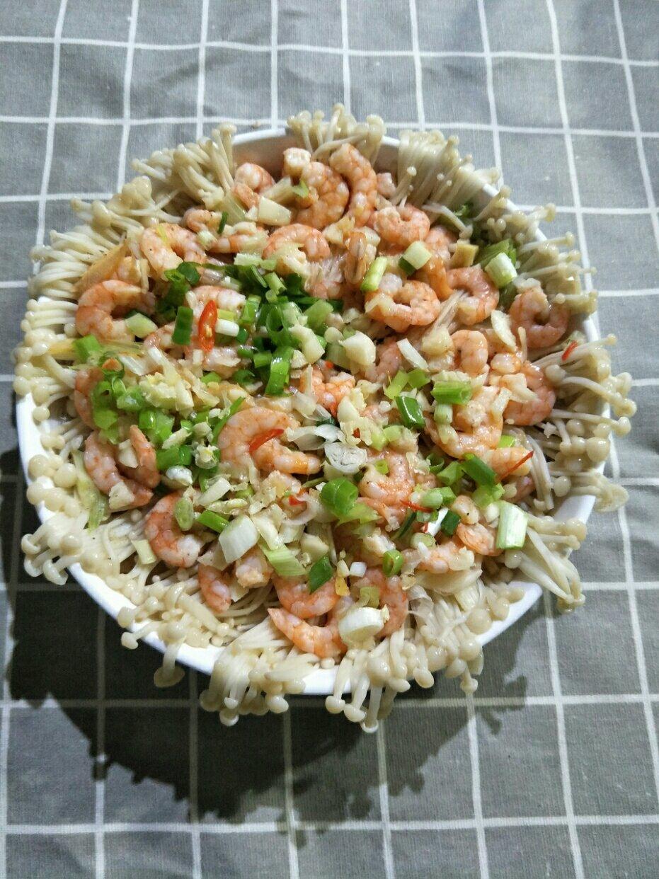 金针菇粉丝蒸虾仁