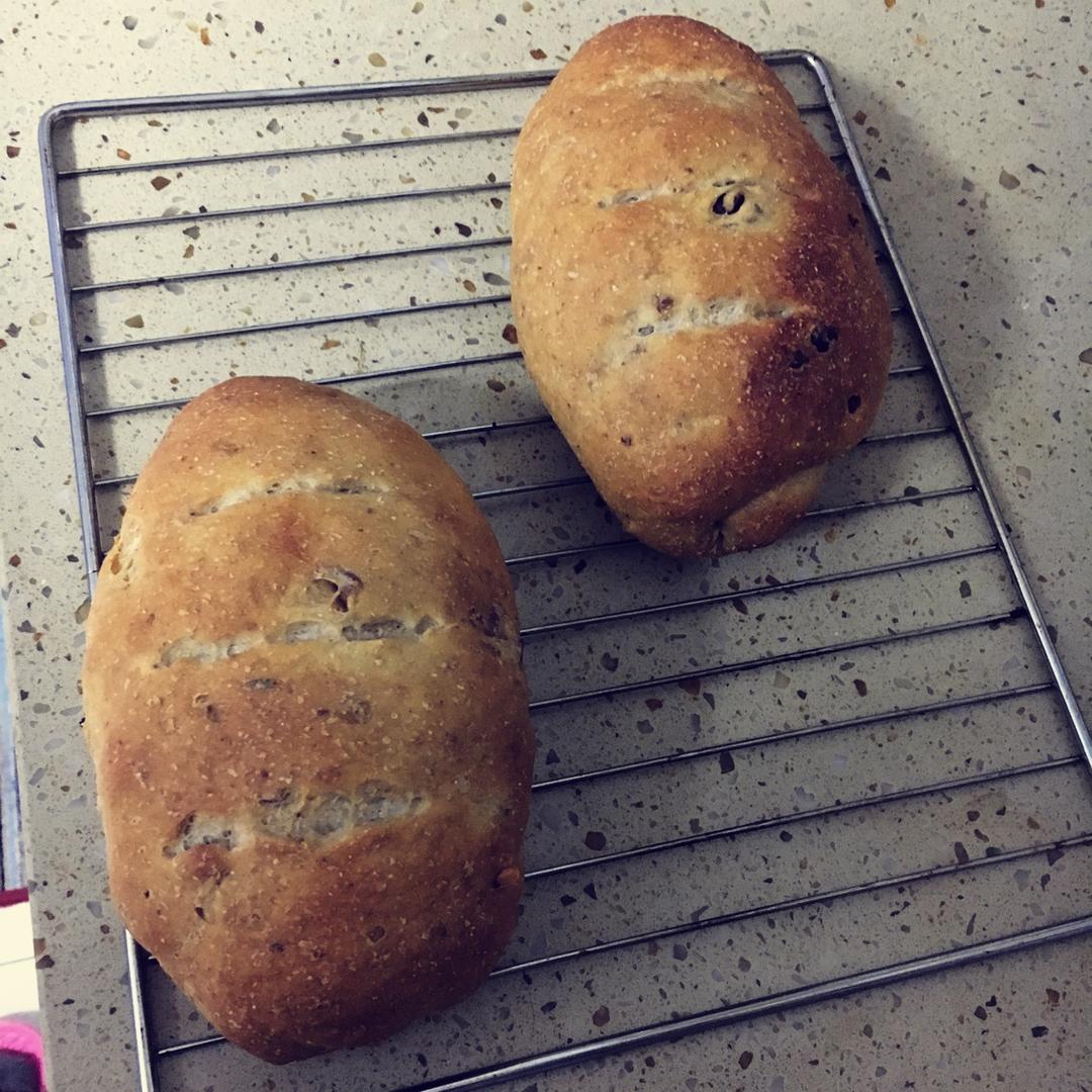 无油无糖全麦果干面包