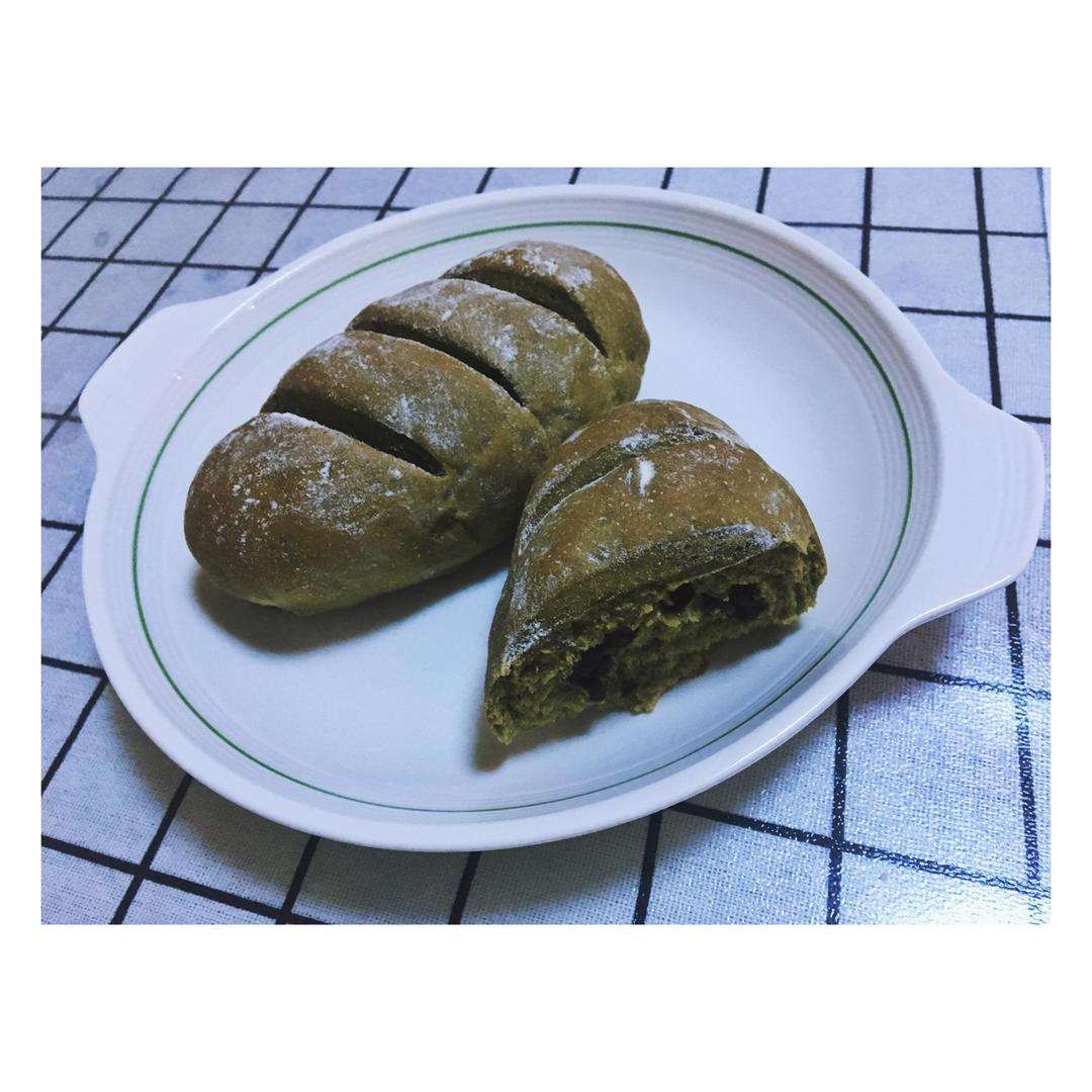 抹茶蜜豆乡村面包